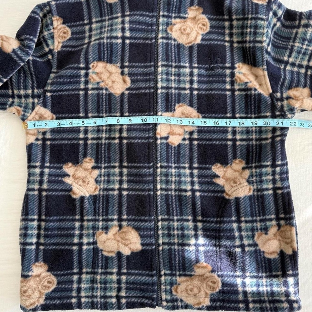 Vintage 90s Northern Reflections Blue Teddy Bear Fleece Jacket - Picture 7 of 7